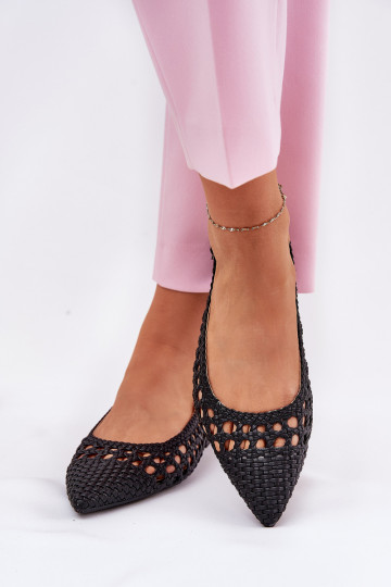 ballerines avec talons larges en noir 2