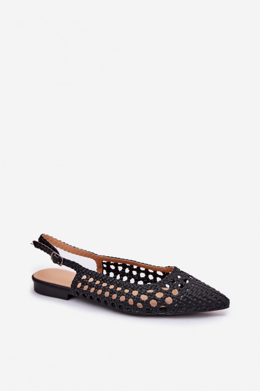 ballerines avec talons larges en noir