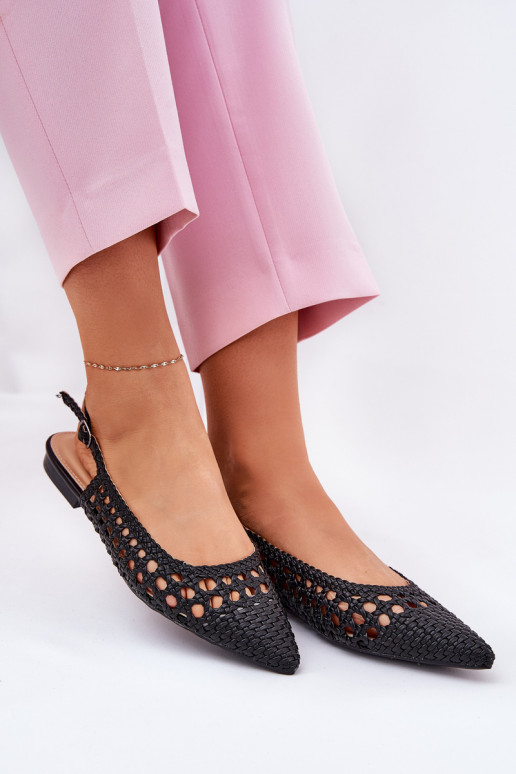 ballerines avec talons larges en noir
