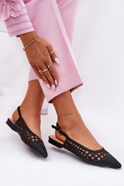 ballerines avec talons larges en noir