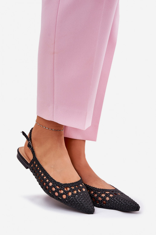 ballerines avec talons larges en noir