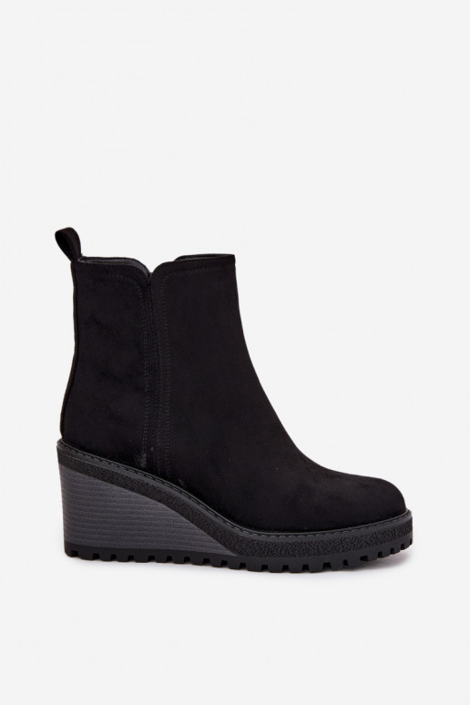 bottines isolées en daim synthétique en noir