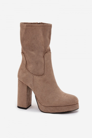 bottines pour femmes en daim synthétique en sable