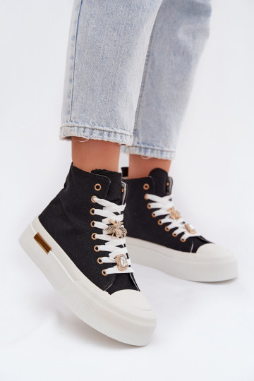 Chaussures décontractées noires avec plateforme et boucles Gracella
