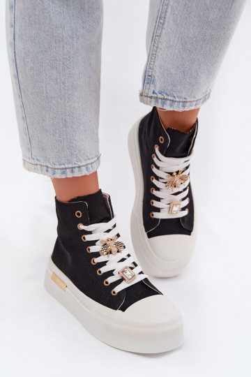 Chaussures décontractées noires avec plateforme et boucles Gracella 2
