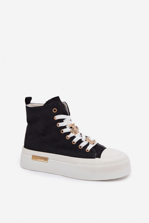 Chaussures décontractées noires avec plateforme et boucles Gracella