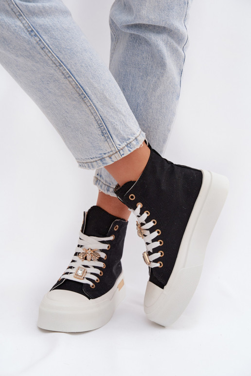 Chaussures décontractées noires avec plateforme et boucles Gracella