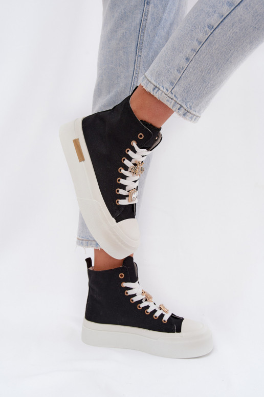 Chaussures décontractées noires avec plateforme et boucles Gracella