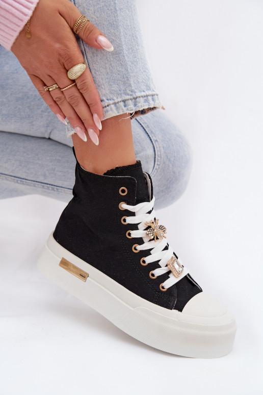 Chaussures décontractées noires avec plateforme et boucles Gracella