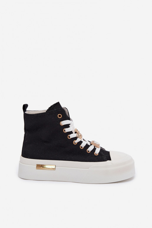 Chaussures décontractées noires avec plateforme et boucles Gracella