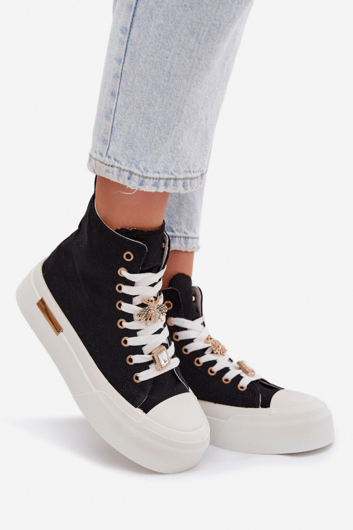 Chaussures décontractées noires avec plateforme et boucles Gracella