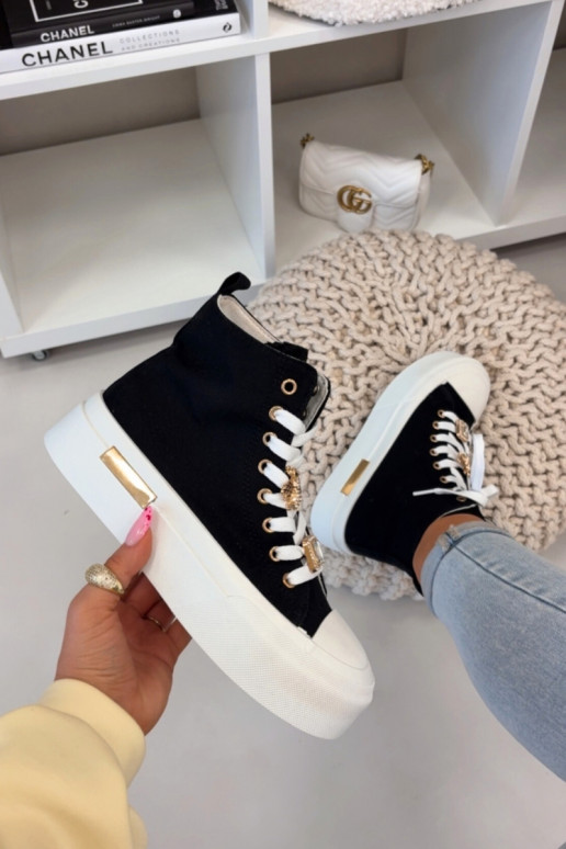 Chaussures décontractées noires avec plateforme et boucles Gracella