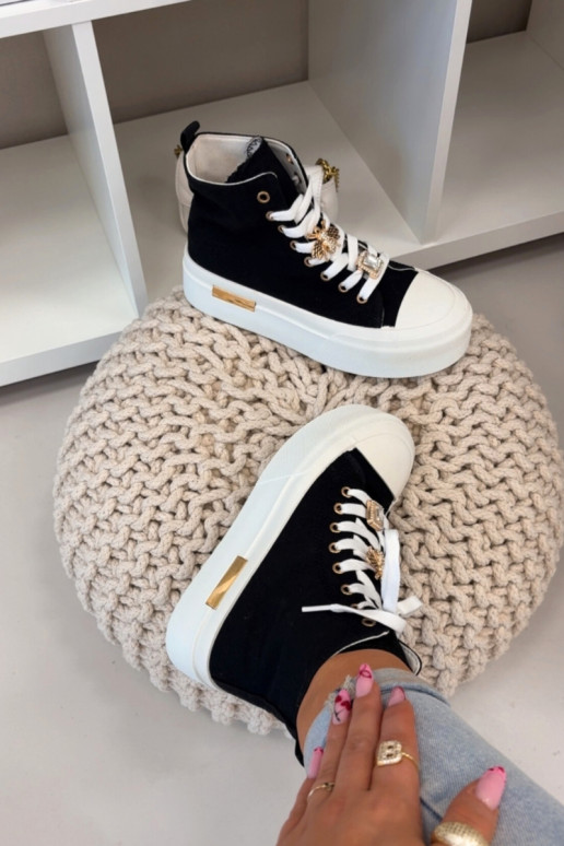 Chaussures décontractées noires avec plateforme et boucles Gracella