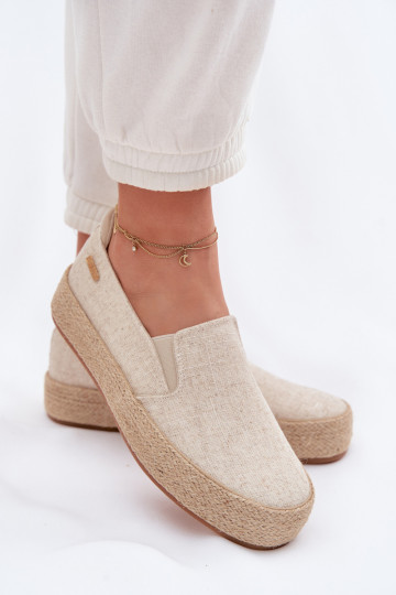Espadrilles beiges avec plateforme Big Star TT274089