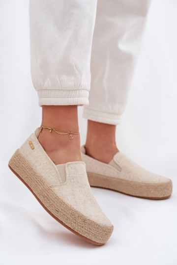 Espadrilles beiges avec plateforme Big Star TT274089 2
