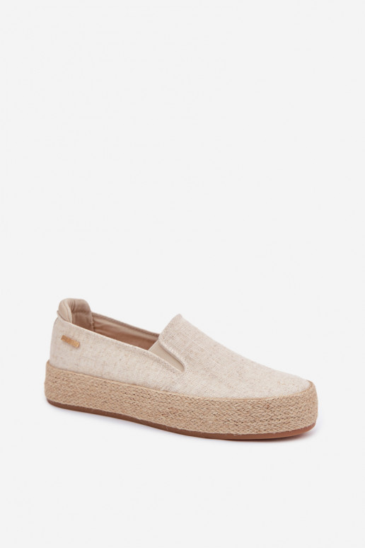 Espadrilles beiges avec plateforme Big Star TT274089