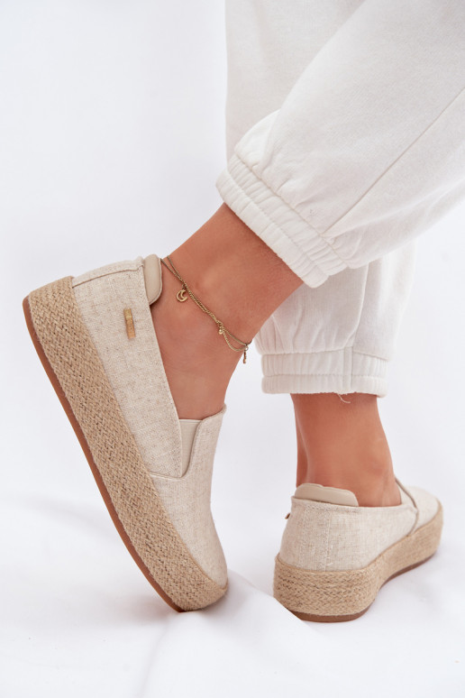 Espadrilles beiges avec plateforme Big Star TT274089