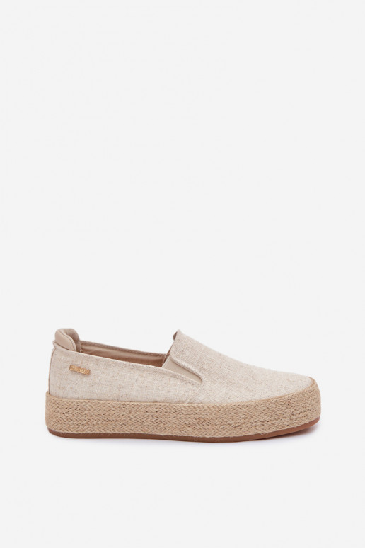 Espadrilles beiges avec plateforme Big Star TT274089