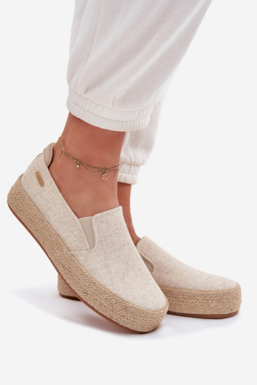 Espadrilles beiges avec plateforme Big Star TT274089