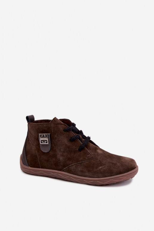 Chaussures barefoot en daim synthétique pour femmes en couleur chocolat Abera
