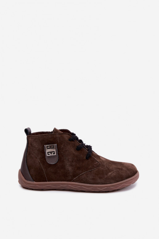 Chaussures barefoot en daim synthétique pour femmes en couleur chocolat Abera