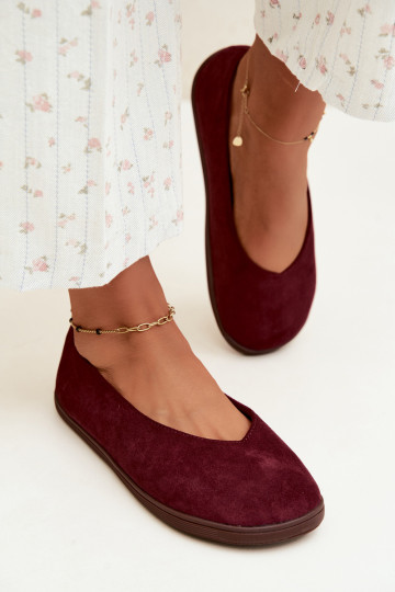 Ballerines pour femmes Barefoot en couleur bordeaux Hollin 2