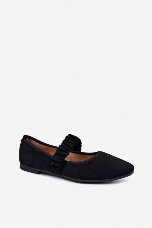 Ballerines noires avec des sangles sculptées Loreya