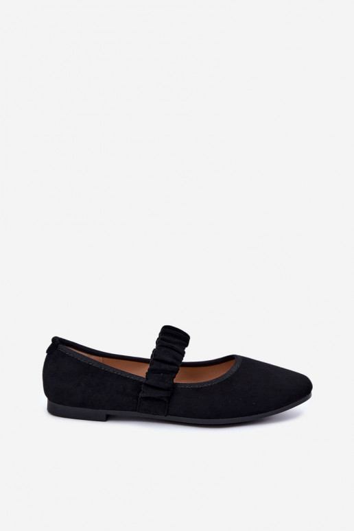 Ballerines noires avec des sangles sculptées Loreya