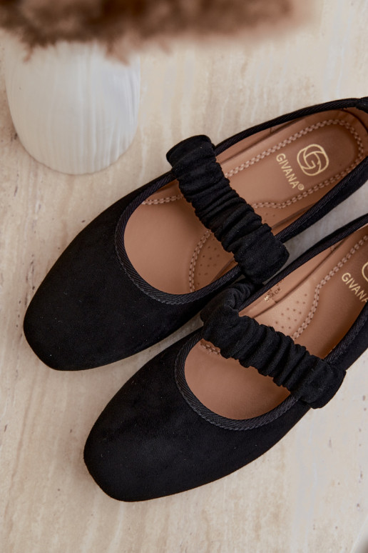 Ballerines noires avec des sangles sculptées Loreya