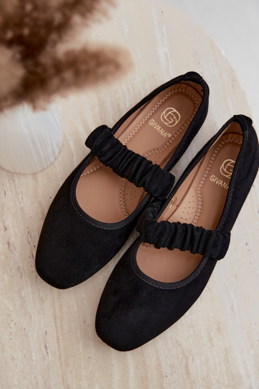 Ballerines noires avec des sangles sculptées Loreya