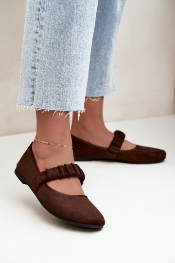 Ballerines chocolat avec des sangles sculptées Loreya 2
