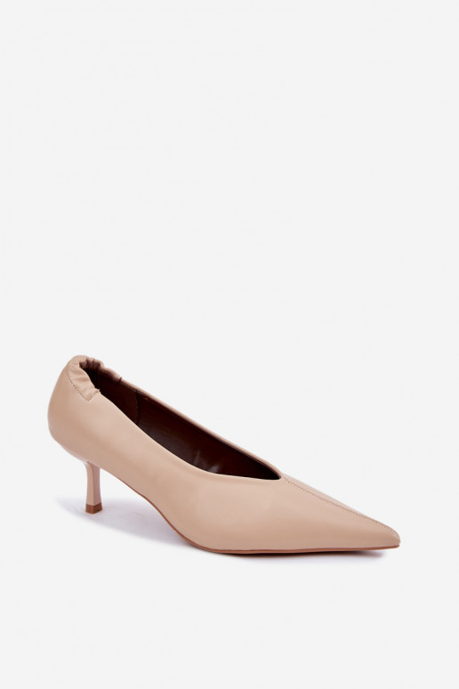 Talons avec broderie et éléments décoratifs couleur sable Dalis