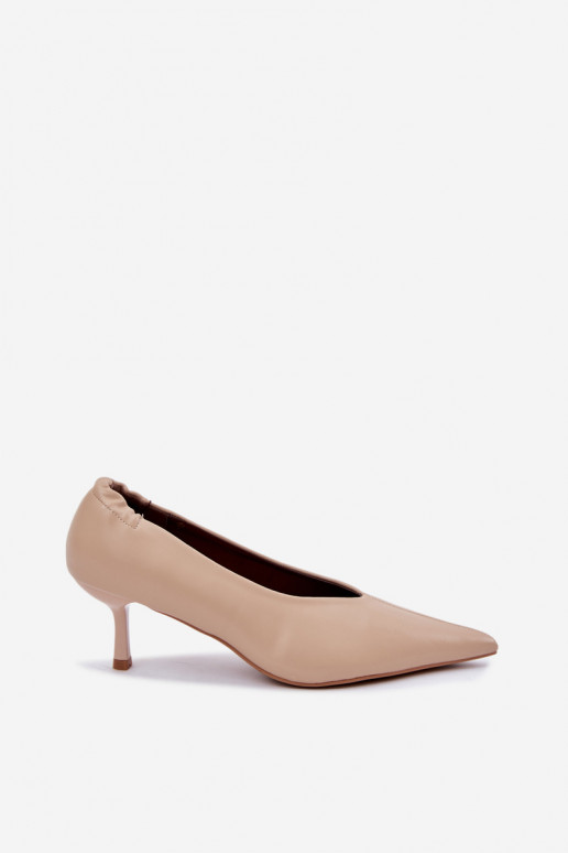 Talons avec broderie et éléments décoratifs couleur sable Dalis
