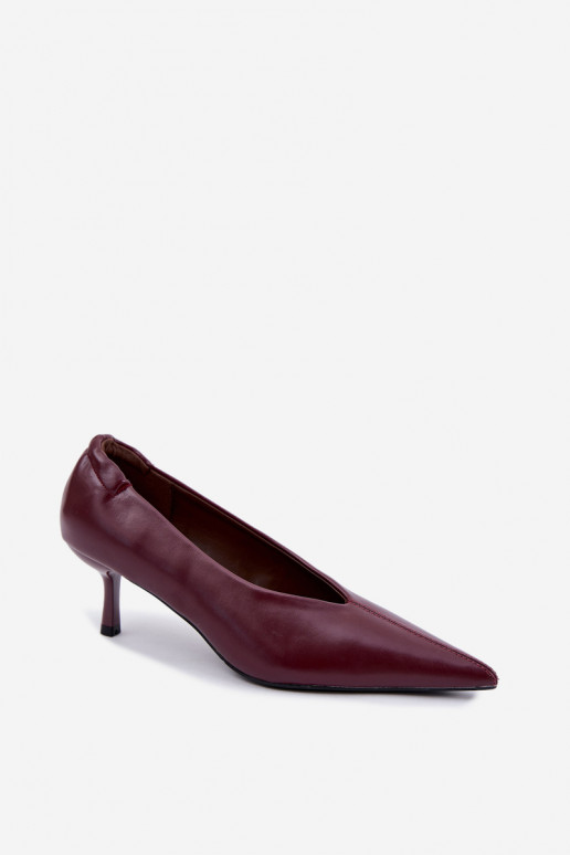 Talons avec broderie et éléments décoratifs couleur bordeaux Dalis