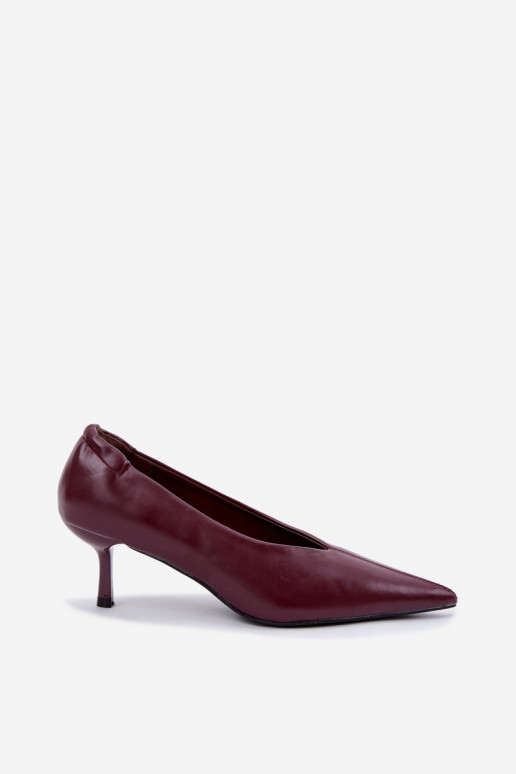 Talons avec broderie et éléments décoratifs couleur bordeaux Dalis