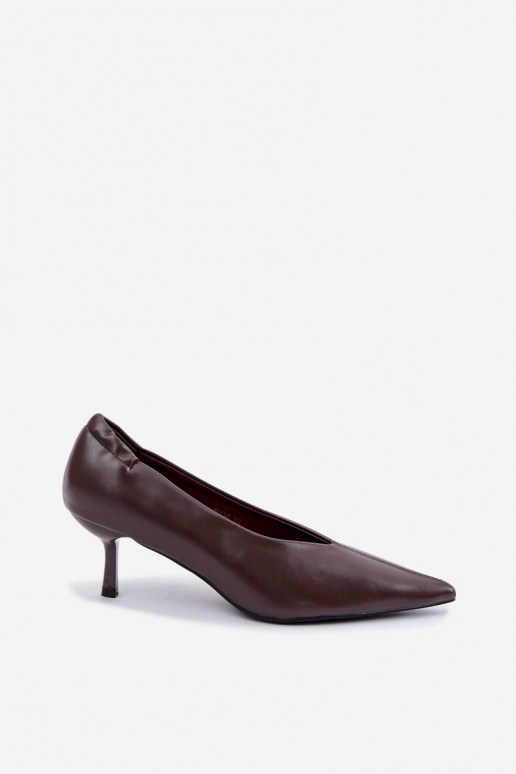 Talons avec broderie et éléments décoratifs couleur chocolat Dalis