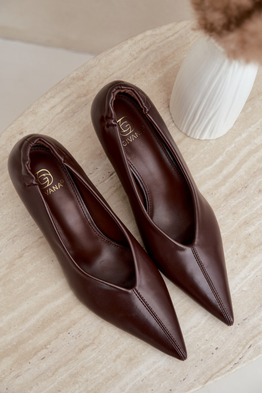 Talons avec broderie et éléments décoratifs couleur chocolat Dalis