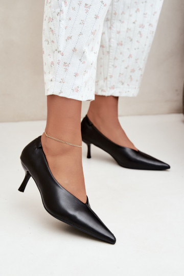 Talons avec broderie et éléments décoratifs couleur noire Dalis 2