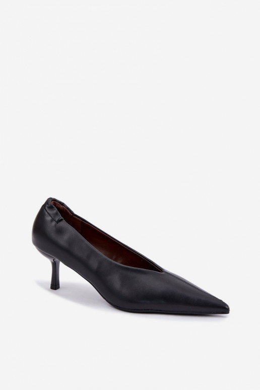 Talons avec broderie et éléments décoratifs couleur noire Dalis