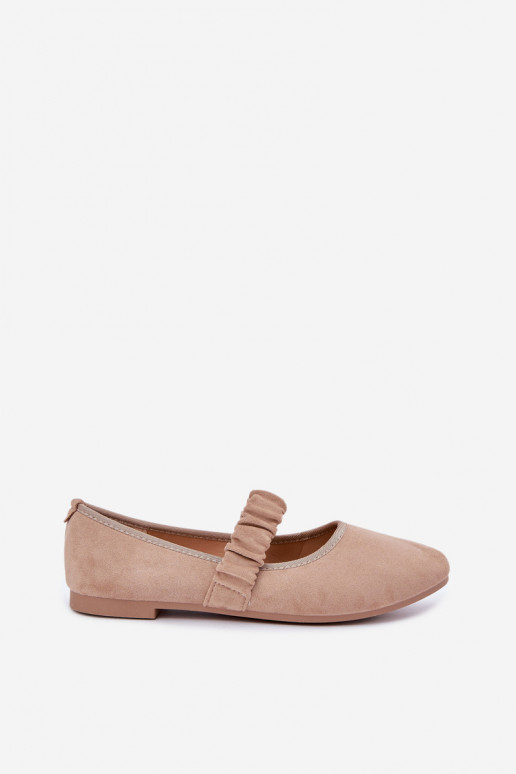 Ballerines avec des rubans décoratifs couleur sable Loreya