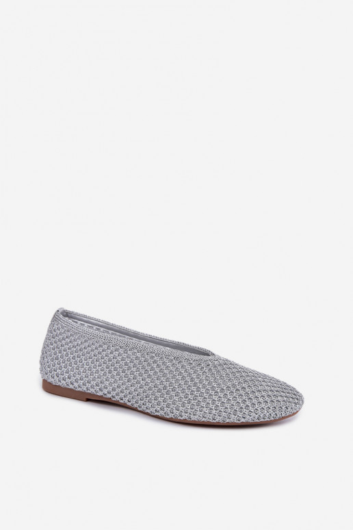 Ballerines avec motifs et résille couleur argent Calmore