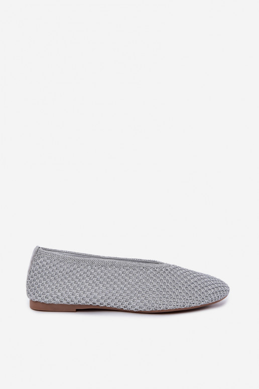 Ballerines avec motifs et résille couleur argent Calmore