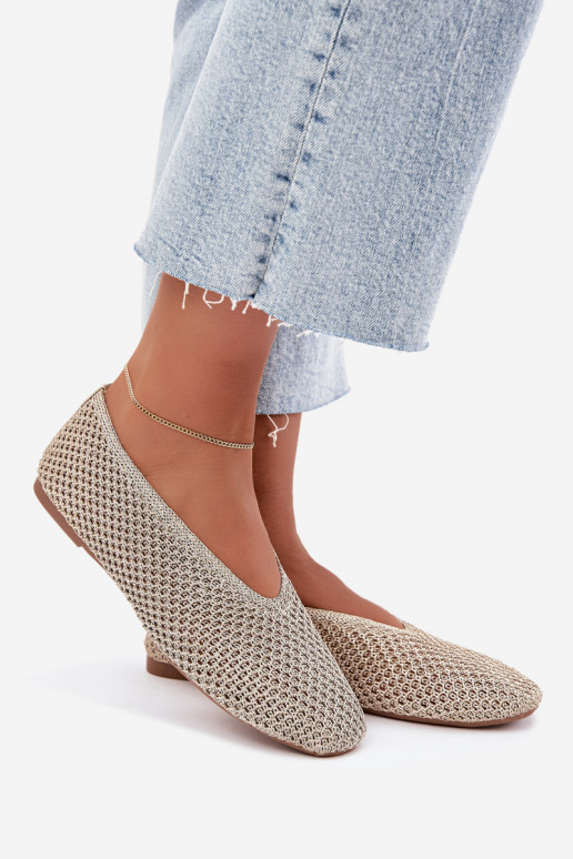 Ballerines avec motifs et résille couleur or Calmore