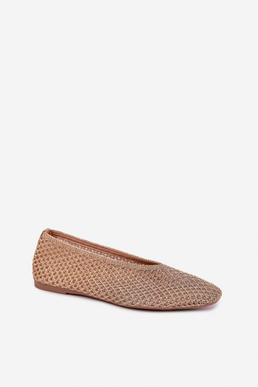 Ballerines avec motifs et résille couleur champagne Calmore