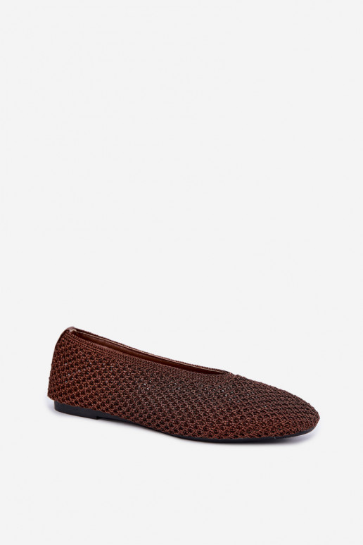 Ballerines avec motifs et résille couleur marron Calmore
