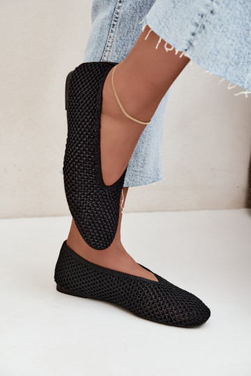 Ballerines avec motifs et résille couleur noire Calmore 2