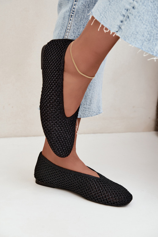 Ballerines avec motifs et résille couleur noire Calmore