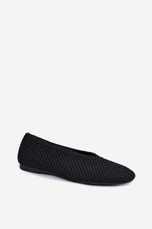 Ballerines avec motifs et résille couleur noire Calmore