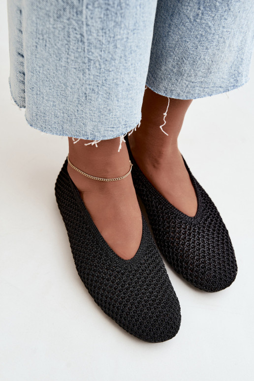 Ballerines avec motifs et résille couleur noire Calmore