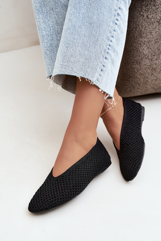 Ballerines avec motifs et résille couleur noire Calmore